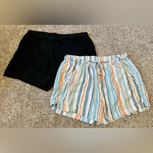 Briggs Women’s Linen-Blend Pull-On Shorts with Drawstring | Set of 2